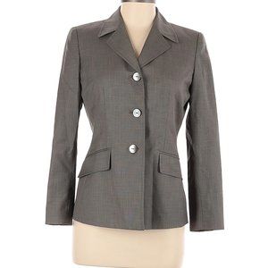 Kasper Blazer Jacket Gray Tan Single Breasted 3 Button Sz 4P #524